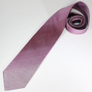 Pierre Cardin Silk Tie Pink Polka Dots with Silver